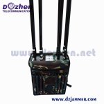 Durable 80W High Power RF Signal Backpack Jammer GSM 3G 4G Cell 6 bands Omnidirectional antenna