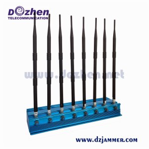 8 channels GSM 3G 4G Cell Phone Jammer UHF VHF WiFi Jammer up to 50 meters