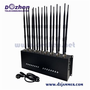 16 Antennas Cell phone Jammer GSM 3G 4GLTE 5G WiFi UHF VHF GPS Lojack with Remote control