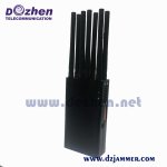 Newest 8 Antenna Handheld Type 3G 4GLTE 4GWIMAX Cell Phone Signal Jammer 8Watt