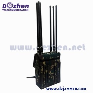 80W 6 Bands Omnidirectional antenna 150 Meters Backpack Signal Jammer