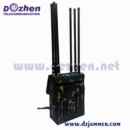 80W 6 Bands Omnidirectional antenna 150 Meters Backpack Signal Jammer - Click Image to Close