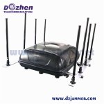 Waterproof GSM WIFI CDMA 500m 400 Watt Vehicle Bomb Jammer 8 bands antenna