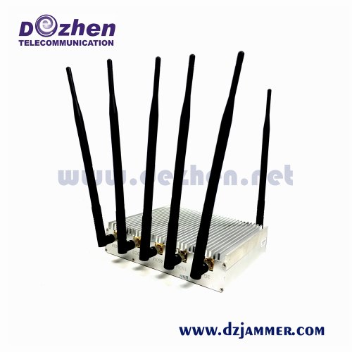 6 Antenna Cell Phone GPS WiFi Jammer +Remote Control
