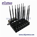 16 Antennas Powerful GSM 3G 4GLTE 4GWimax Phone Blocker & WiFi UHF VHF GPS Lojack Remote Control All Phone Bands Signal jammer