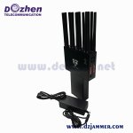 Selectable Portable 2G 3G 4G 5G WIFI GPS Jammer 16 Antennas High Capacity Batte 16 Watt