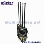 90W Military Durable  4 Bands2000m High Power GPS WiFi5.8g Drone Signal Backpack Jammer