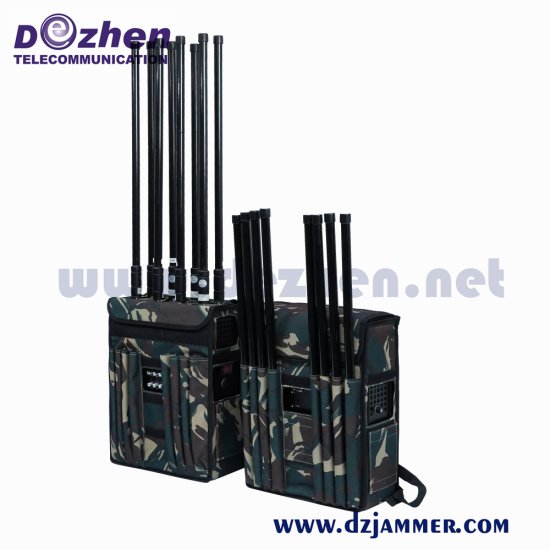 200M High Power VIP Protection Security 8 Bands GPS WIFI Cell Phone Signal Backpack Jammer 720 Watt - Click Image to Close