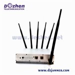 6 Antenna Cell Phone GPS WiFi Jammer +Remote Control