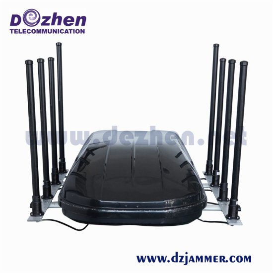 1000 Meters 8 Bands 590W Vehicle Wireless Signal Jammer