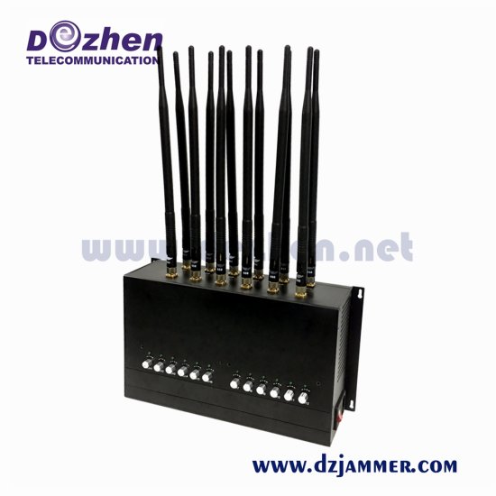 12 Band 135-2600MHz 42W GSM CDMA 3G 4G Wi-Fi Lojack VHF UHF Radio All Bands Desktop Jammer