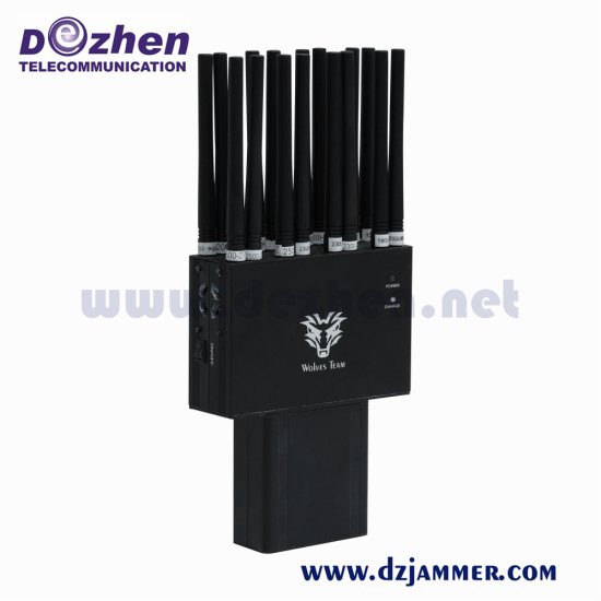 Full Bands Jammer Adjustable 16 Antennas Powerful 3G 4G 5g Phone 16 Watt