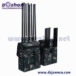 High Power GPS WIFI Cell Phone Signal Backpack Jammer 4 Bands 200M VIP Protection Security Phone Jammer 200W