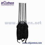 UHF VHF WiFi 3G 4G 5G GPS Cell Phone Signal Jammer 8 bands Omnidirectional antenna Lightweight Backpack Ied 90 Watt