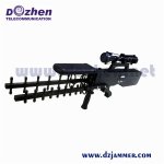 Portable 3 Bands Gun Shape Security Defense Jamming Uav Drone Jammer Built-in Battery