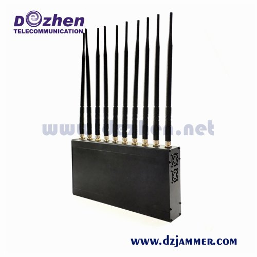 GSM 3G 4G Cell Phone Jammer GPS WiFi Lojack Signal Jammer 10 antenna Selectable
