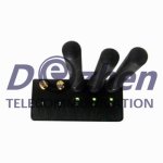 5 Antenna Pocket Size Mobile Phone Signal Jammer 1Watt With 4000mAh Built - In Battery