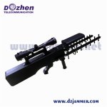 Portable 3 Bands Gun Shape Security Defense Jamming Uav Drone Jammer Built-in Battery