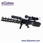 Portable 3 Bands Gun Shape Security Defense Jamming Uav Drone Jammer Built-in Battery