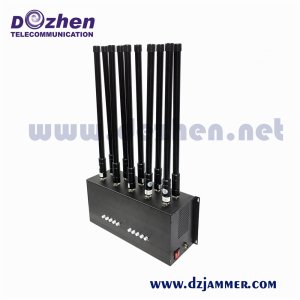 Desktop Indoor 12 Antennas GSM CDMA 3G 4G WiFi GPS VHF UHF Lojack Mobile Phone Signal Jammer up to 40m