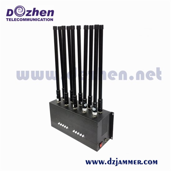 Desktop Indoor 12 Antennas GSM CDMA 3G 4G WiFi GPS VHF UHF Lojack Mobile Phone Signal Jammer up to 40m - Click Image to Close