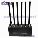 12 Channels 60W High Power 2g/3G/4G/5g/WiFi/VHF Blocker, Indoor Desktop Adjustable Signal Jammer,