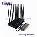  Adjustable 14 Antennas Powerful 3G 4G Phone Blocker &WiFi UHF VHF GPS Lojack Remote Control All Bands Signal Jammer 