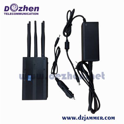 WiFi GPS 3G 4G Wimax Mobile Phone Signal Jammer 6 watt 6 Bands Gps Signal Blocker With AC Adapter