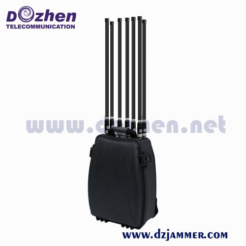 UHF VHF WiFi 3G 4G 5G GPS Cell Phone Signal Jammer 8 bands Omnidirectional antenna Lightweight Backpack Ied 90 Watt