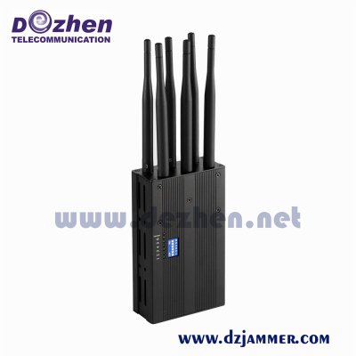 6 Antenna Bluetooth WiFi GPS 3G 4G LTE Handheld Signal Jammer 6 Watt Jammer
