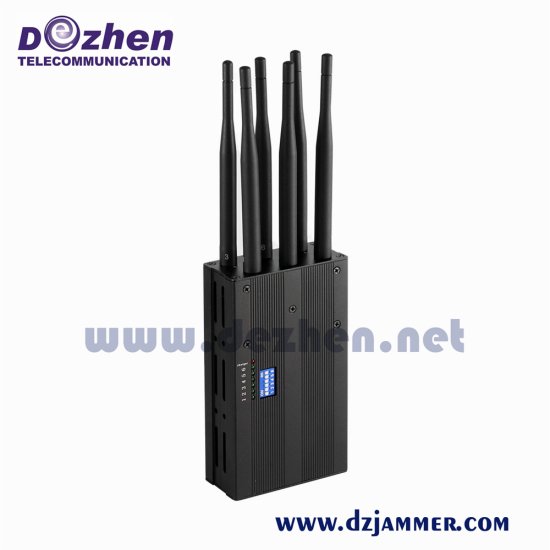 6 Antenna Bluetooth WiFi GPS 3G 4G LTE Handheld Signal Jammer 6 Watt Jammer - Click Image to Close