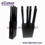 Newest 8 Antenna Handheld Type 3G 4GLTE 4GWIMAX Cell Phone Signal Jammer 8Watt