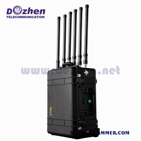 6 Bands 300Watt VHF UHF Portable Signal Jammer Multi Band For Military / VIP Vehicle Convoy Protection - Click Image to Close