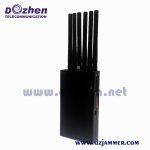 6 Bands Black Portable High Power 6 Watt 3G 4GLte Mobile Phone Jammer