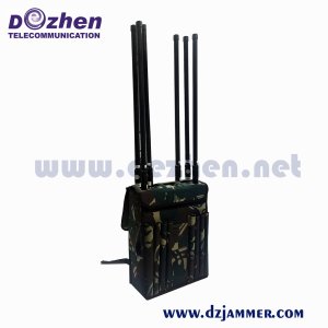 High Power GPS WIFI Cell Phone Signal Backpack Jammer 4 Bands 200M VIP Protection Security Phone Jammer 200W