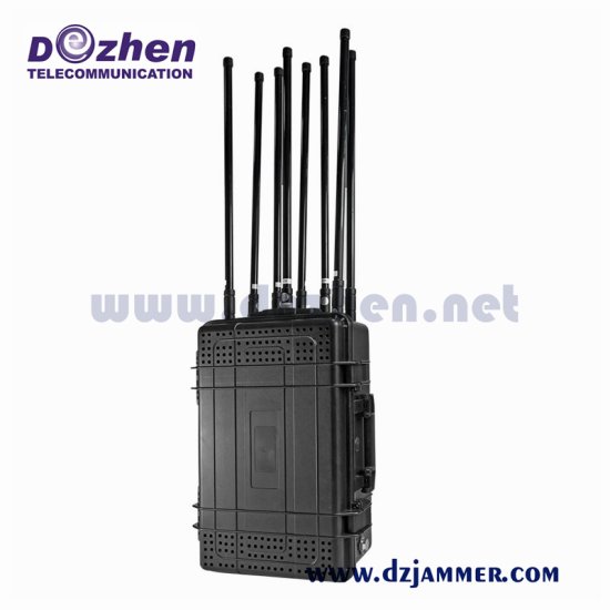 Mobile Phone jammer Jamming Up to 150m 8 Bands Pelican Jammer Omni or Directional Antennas - Click Image to Close