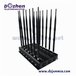  Adjustable 14 Antennas Powerful 3G 4G Phone Blocker &WiFi UHF VHF GPS Lojack Remote Control All Bands Signal Jammer 