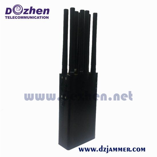 Handheld Jammers 8 Antenna 8W Handheld 3G 4G GPS UHE VHF Mobile Phone Signal Jammer