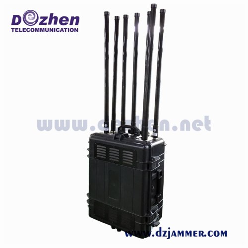 Mobile Phone 7 Band Portable Signal Jammer 350 Watt Bomb Device