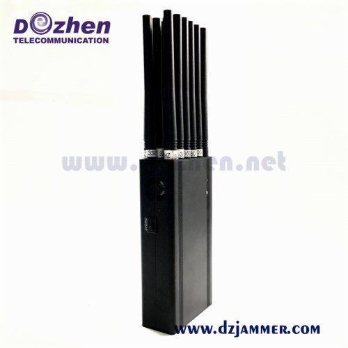 Handheld 12 Channels 2g 3G 4G Cell Phone Signal Jammer /WiFi Jammer/GPS Jammer/315/433MHz Jammer with Lightweight 12 Watt