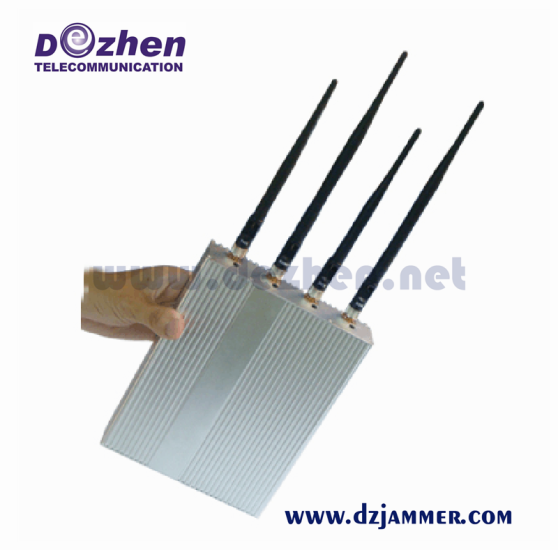 New Style High Power 4 BANDS Desktop Cell Phone Jammer - CDMA/3G/GSM/DCS/PCS device to jam cell phone signals - Click Image to Close