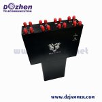 Selectable Portable 2G 3G 4G 5G WIFI GPS Jammer 16 Antennas High Capacity Batte 16 Watt