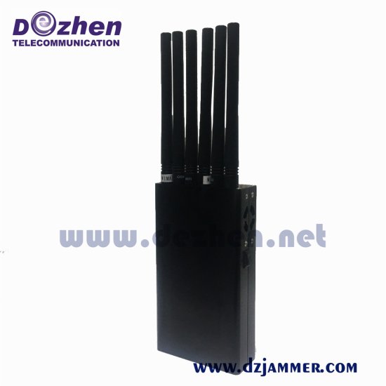 6 Bands Black Portable High Power 6 Watt 3G 4GLte Mobile Phone Jammer - Click Image to Close