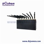 10 bands Built-in Aerial Adjustable All Cell Phone GSM CDMA 3G 4GLTE WIFI GPS VHF UHF and Lojack Customized Jammer