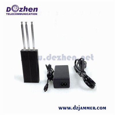 3 Antenna Portable Cell Phone Jammer GSM,CDMA,DCS,3G- UP to 6 Meters Range 3 Watt