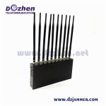 10 bands Built-in Aerial Adjustable All Cell Phone GSM CDMA 3G 4GLTE WIFI GPS VHF UHF and Lojack Customized Jammer