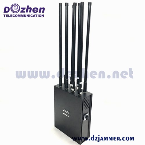 WIFI 5.8G 4G CDMA GPS Cell Phone Signal Jammer 8 bands antenna VIP Protection Backpack Jammer 720 Watt