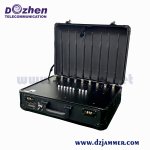 Remote Control Briefcase 8 Bands 24W WiFi GPS Jammer device to block mobile phone signal