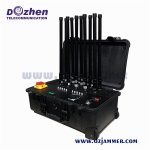 Portable Customize Frequency High Power GSM CDMA 3G 4G 5g WiFi VHF UHF Jammer 10 Bands 500Watt