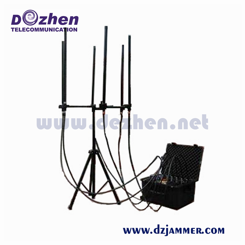 480W High Power Portable Signal Jammer 6 Bands Wireless Anti Explosion Metal Enclosure Housing